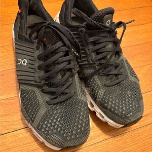 On Running Black and White Running Sneakers